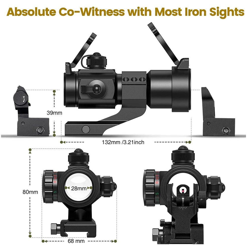 M3 Tactical Optical Scope Holographic Red Green Dot Reticle Collimator Sight