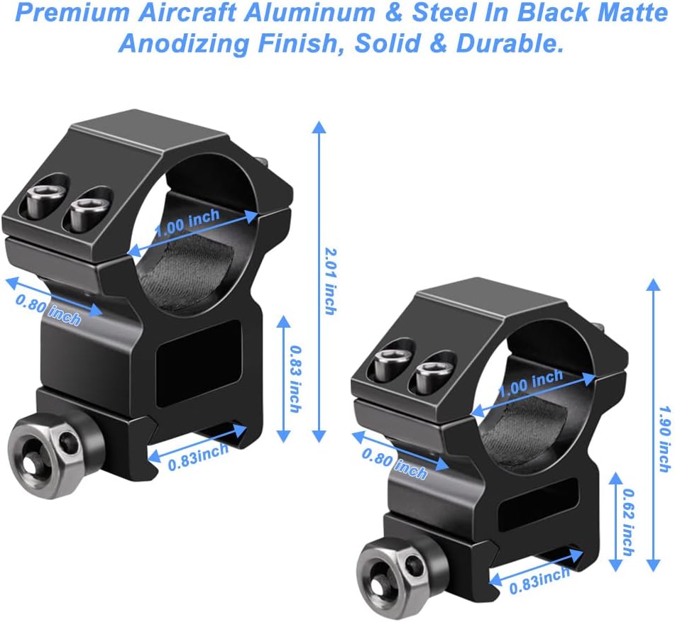 Scope Mount Rings for 30mm Picatinny/Weaver Rail Medium & Low Profile Scope Rings
